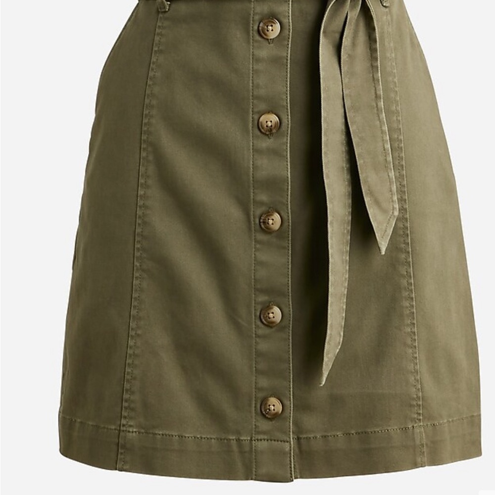 J Crew Chino Button Front Mini Skirt Sz 8 NWOT
